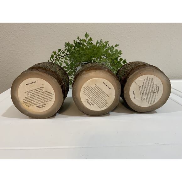 Vtg Ornate Bronze Gold Green Acanthus Leaf Snake Skin Pillar Candles Lot Of 3 - Picture 7 of 8